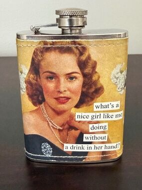 Anne Taintor Flask 4 oz Retro Stainless Steel